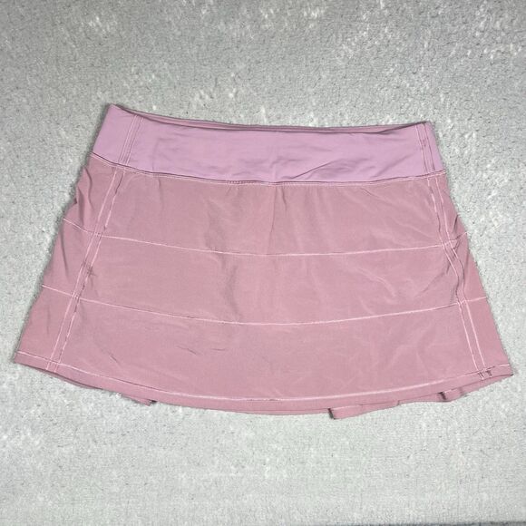Lululemon Skirt Womens Size 10 Pink Pace Rival Mid Rise Tennis Skort Athletic - Picture 1 of 13